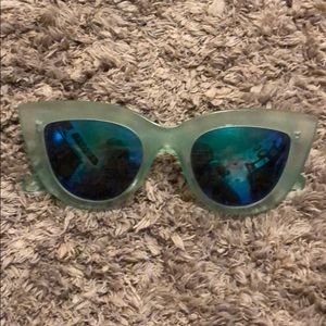 Mint green trendy cat eye sunglasses